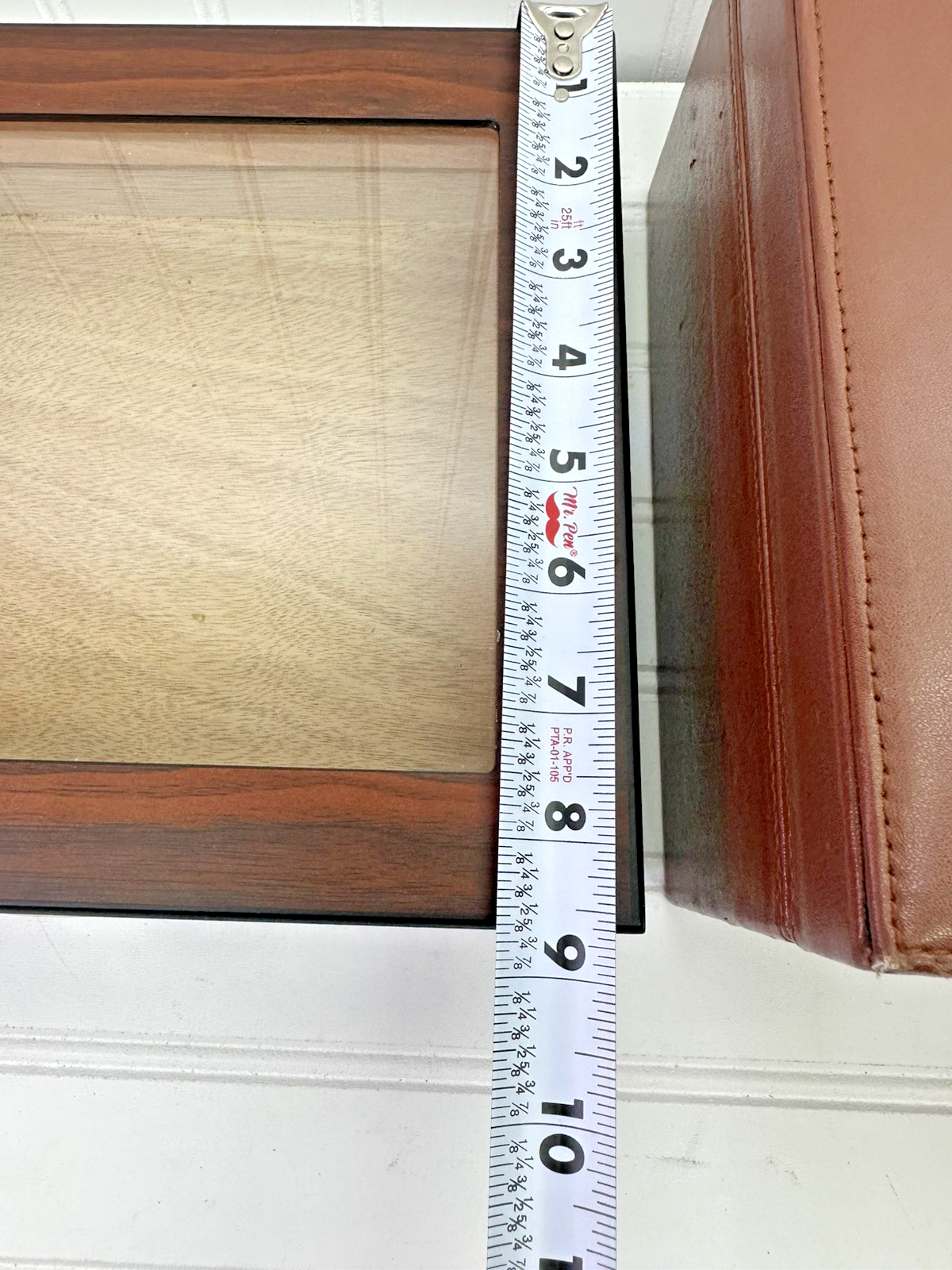 Lot of 2 Cigar Humidor Glass Top Box Hygrometer Cedar Wood Leather & Bald Eagle