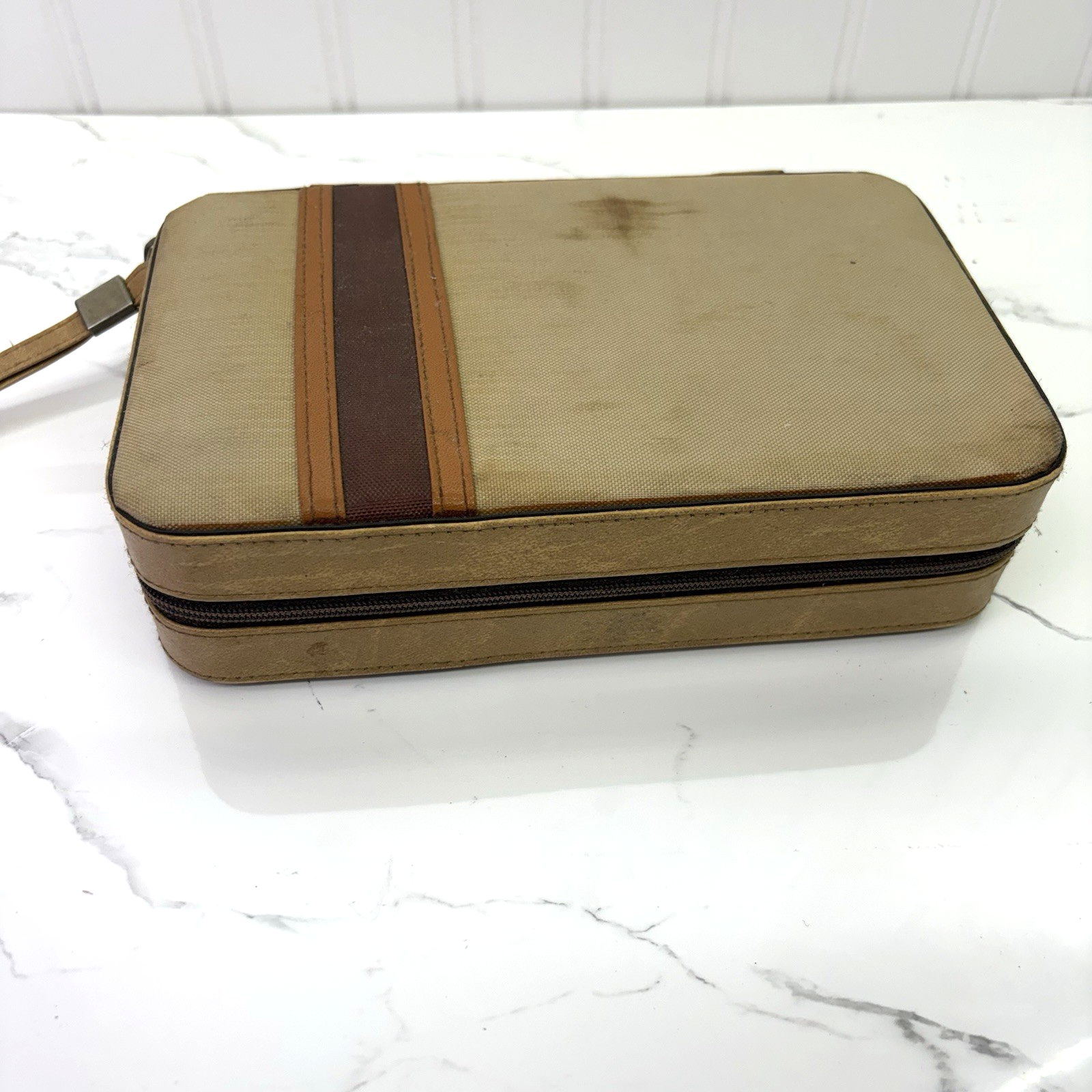 Vintage Travel Set of Dominos and Bridge Board and Cards in Handy Zipper Case