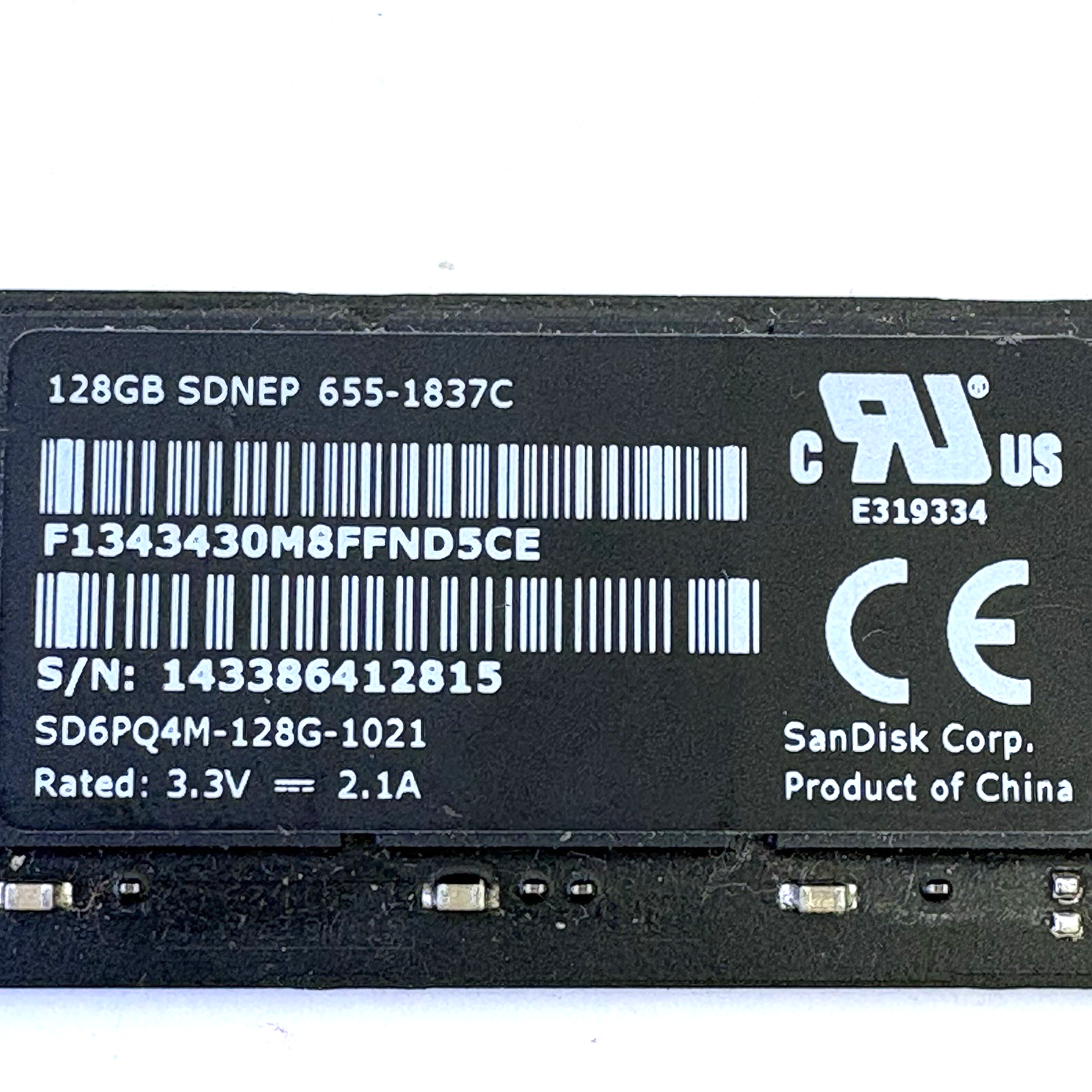 SanDisk SDNEP 655-1837C 128GB SSD For Macbook Pro A1398 EMC 2876 W/Yosemite