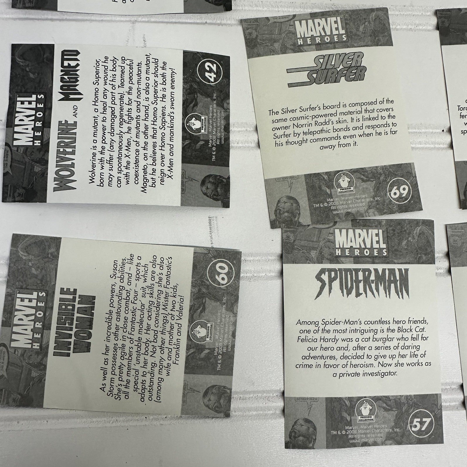 Lot of 17 Marvel Ultimate Heroes 2008 Sticker Cards Spider Man Hulk Human Torch 
