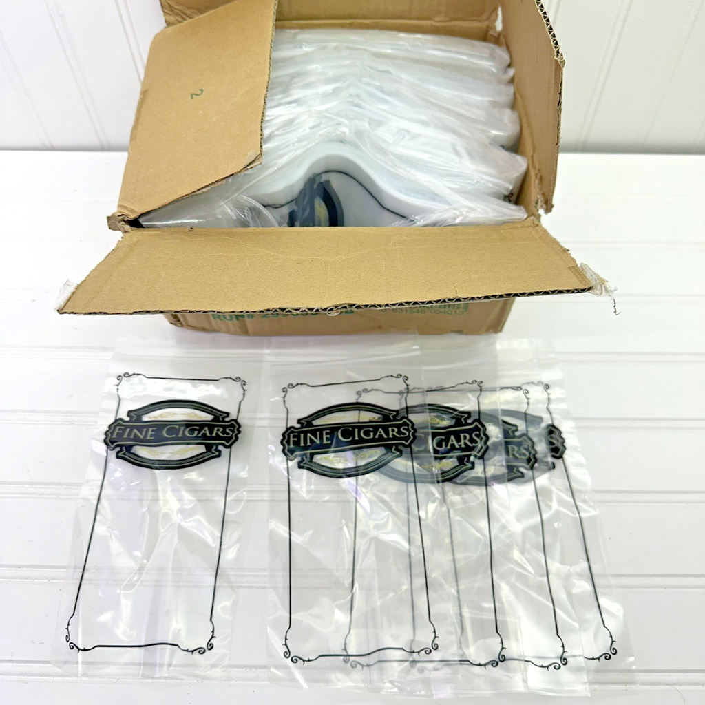 900 Clear Cigar Bags 4x8” Reclosable Zipper Fine Cigars Printed 2 Mil 