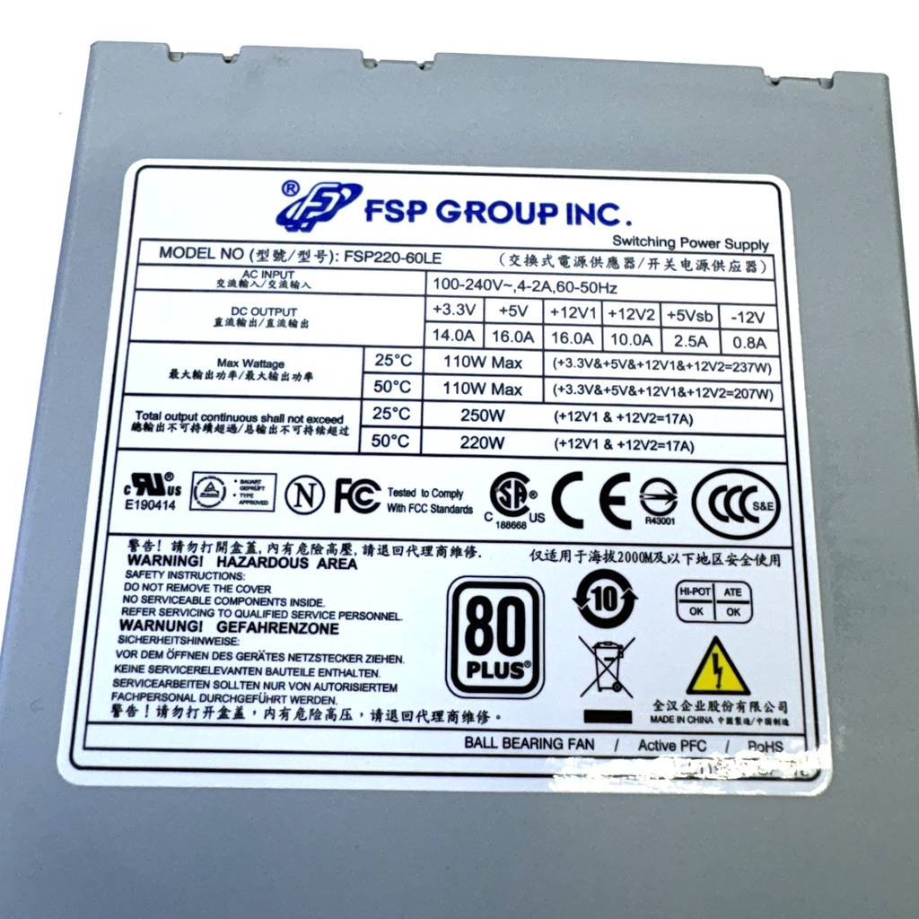 FSP 220-60LE Flex ATX 220W Power Supply PSU 20+4Pin SATA CPU