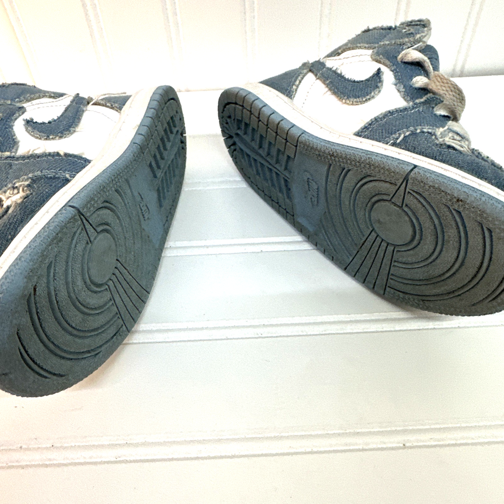 Nike Air Jordan 1 High OG Denim Toddler Shoes Blue White Size 9C CU0450-104