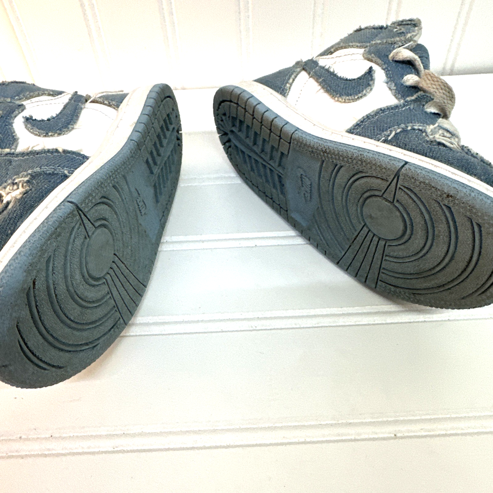 Nike Air Jordan 1 High OG Denim Toddler Shoes Blue White Size 9C CU0450-104