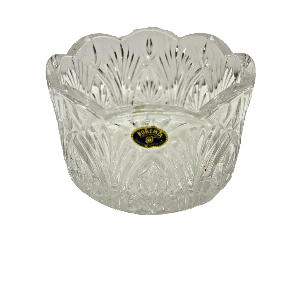 Bohemia Crystal Czech Republic Candy Bowl Gorgeous CUT LEAD CRYSTAL Over 24%
