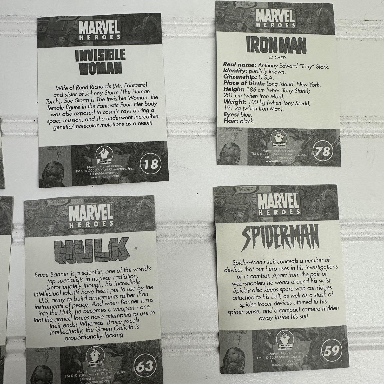 Lot of 17 Marvel Ultimate Heroes 2008 Sticker Cards Spider Man Hulk Human Torch 