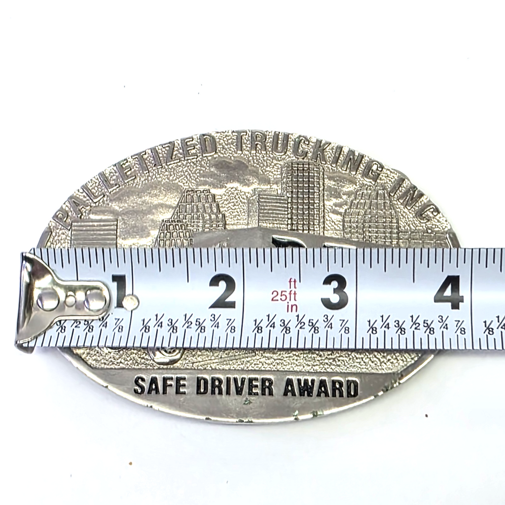 PTI Palletized Trucking Inc Safe Driver Award Belt Buckle Vintage