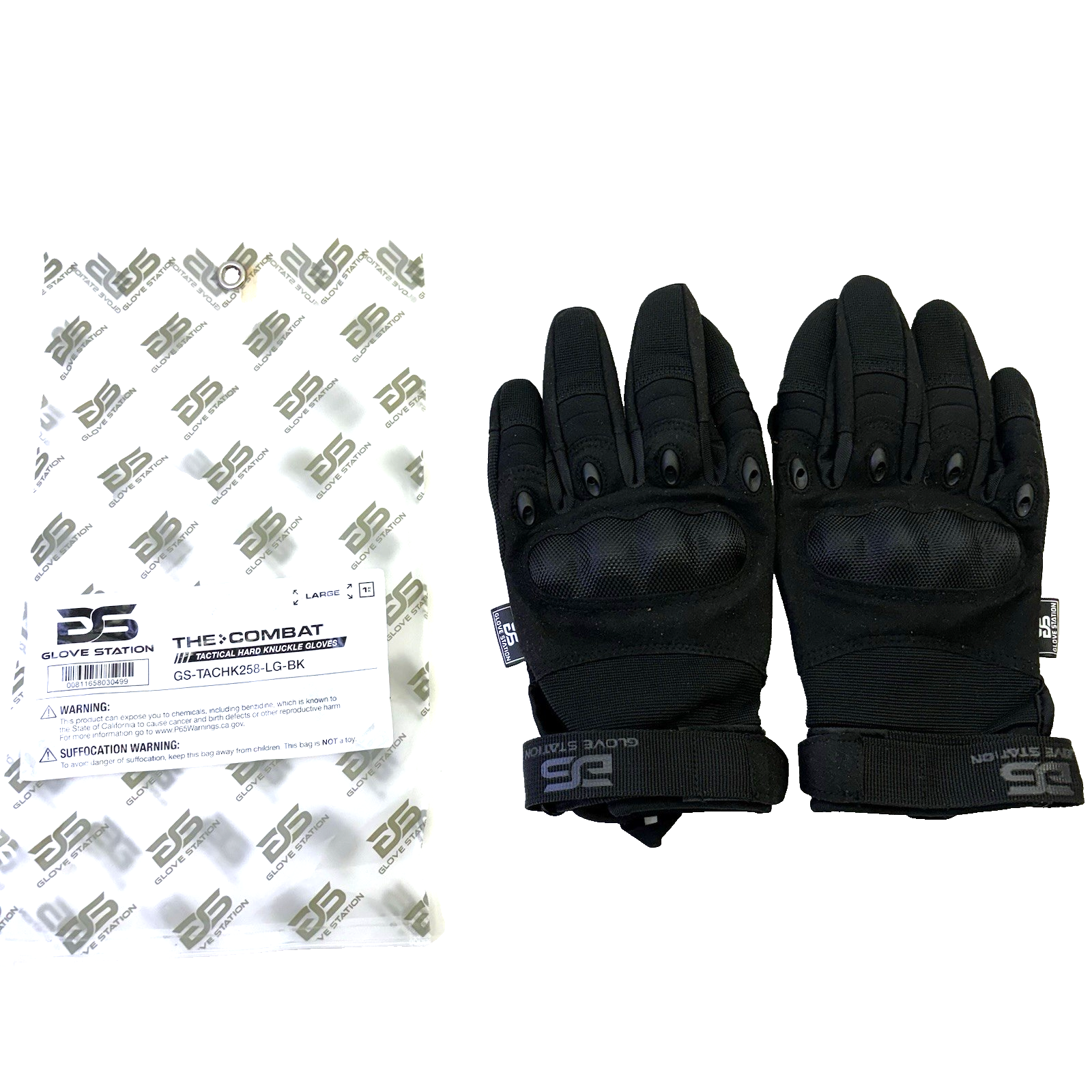 THE COMBAT HARD KNUCKLE TACTICAL SWAT POLICE SECURITY MILITARY GLOVE - BLACK