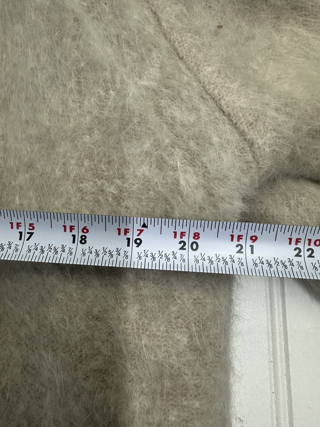 Vintage Imago Coat Small Beige Angora  Wool Blend Fuzzy Open Front Pockets