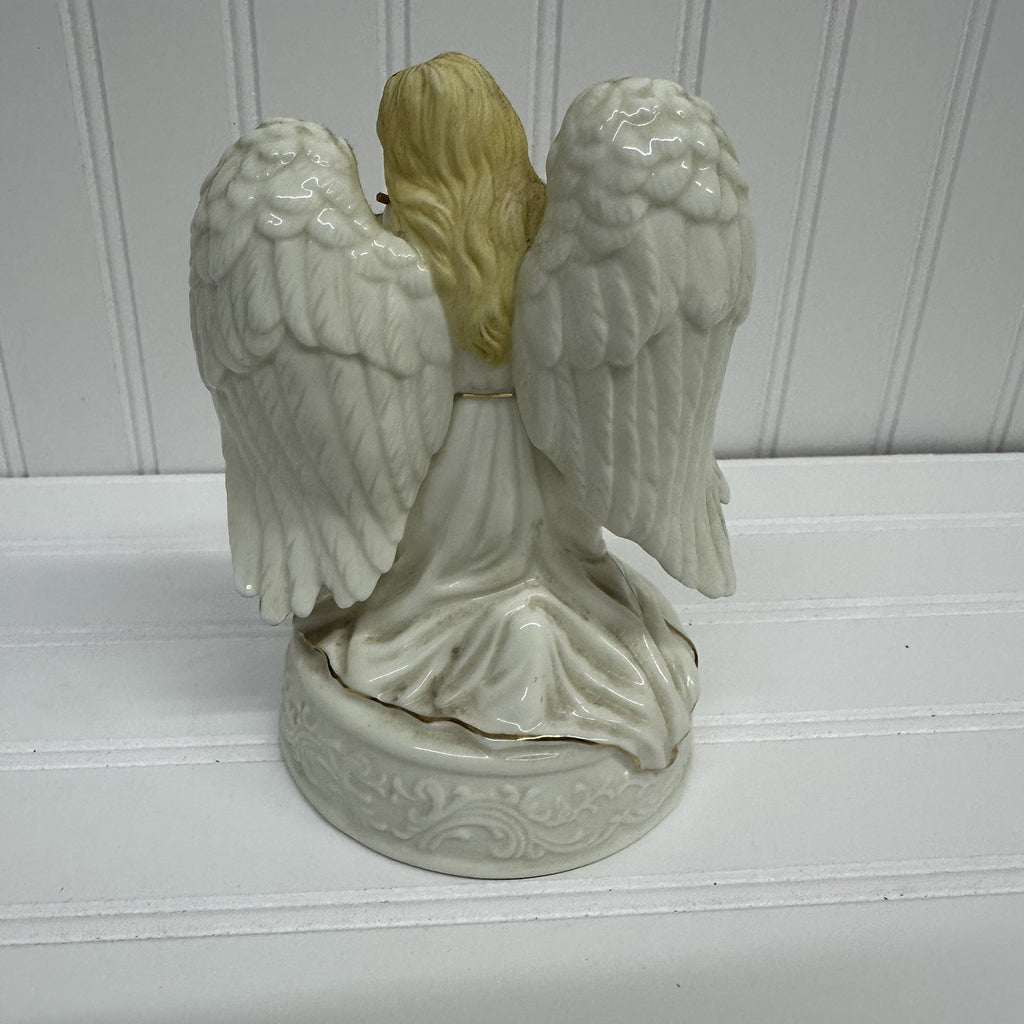Dillards Christmas Trimming Porcelain Angel Winged Musical Violin 6.5in