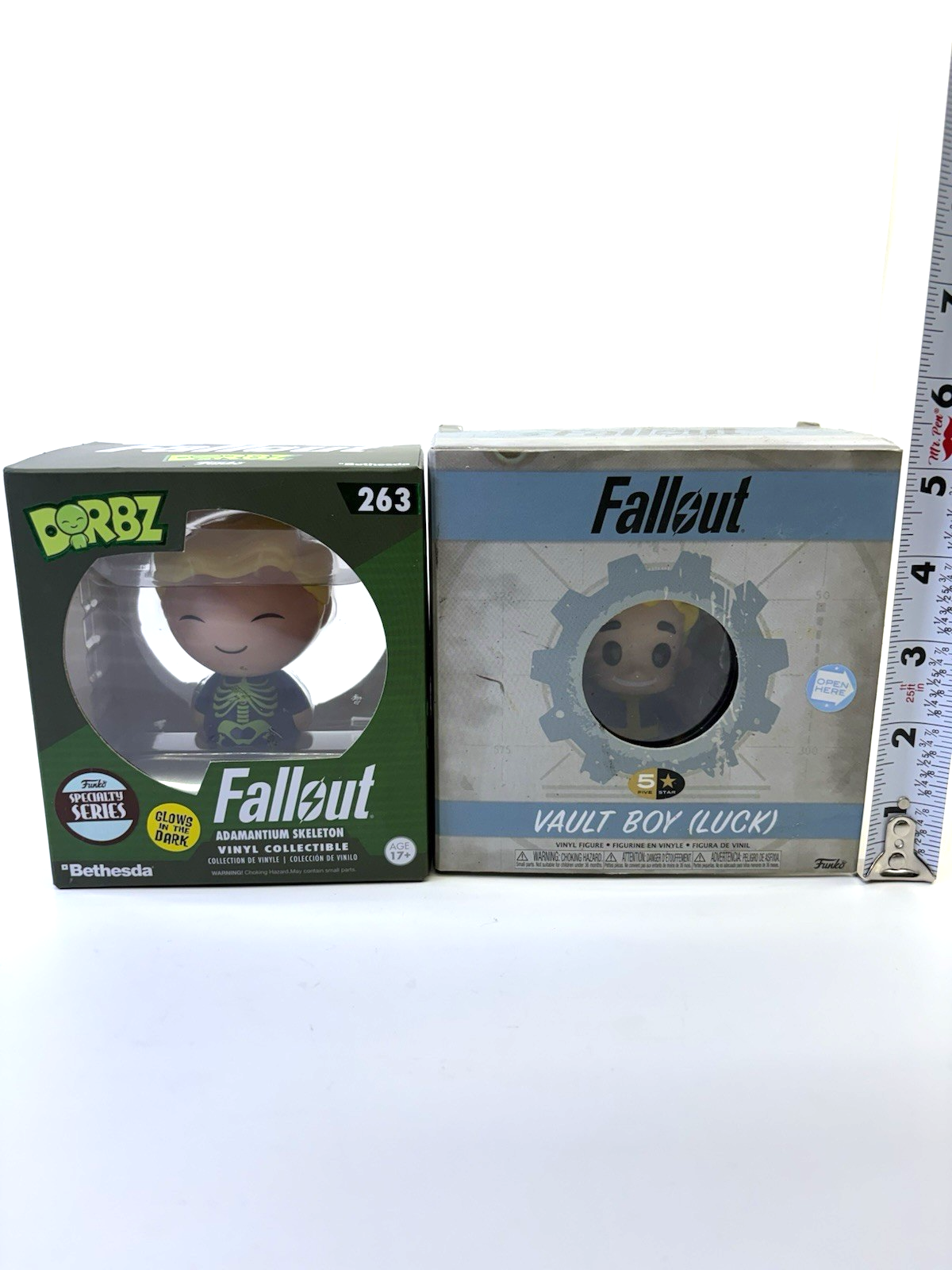 Funko Fallout Lot 2 Vault Boy Luck & Dorbz Adamantium Skeleton #263