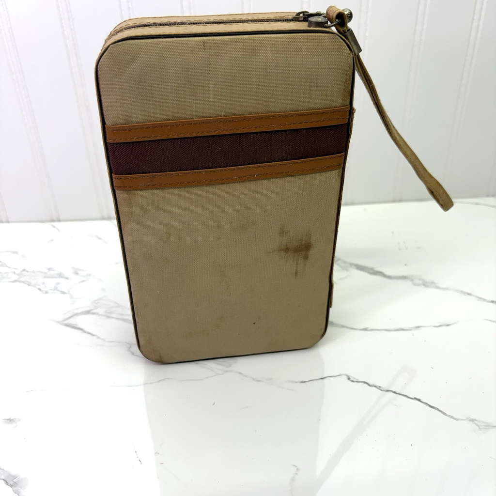 Vintage Travel Set of Dominos and Bridge Board and Cards in Handy Zipper Case