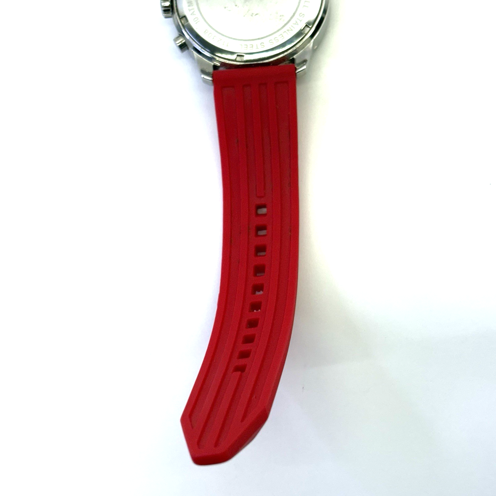 Michael Kors Cunningham Mens Chronograph Watch, Black Dial, Red Silicone Strap
