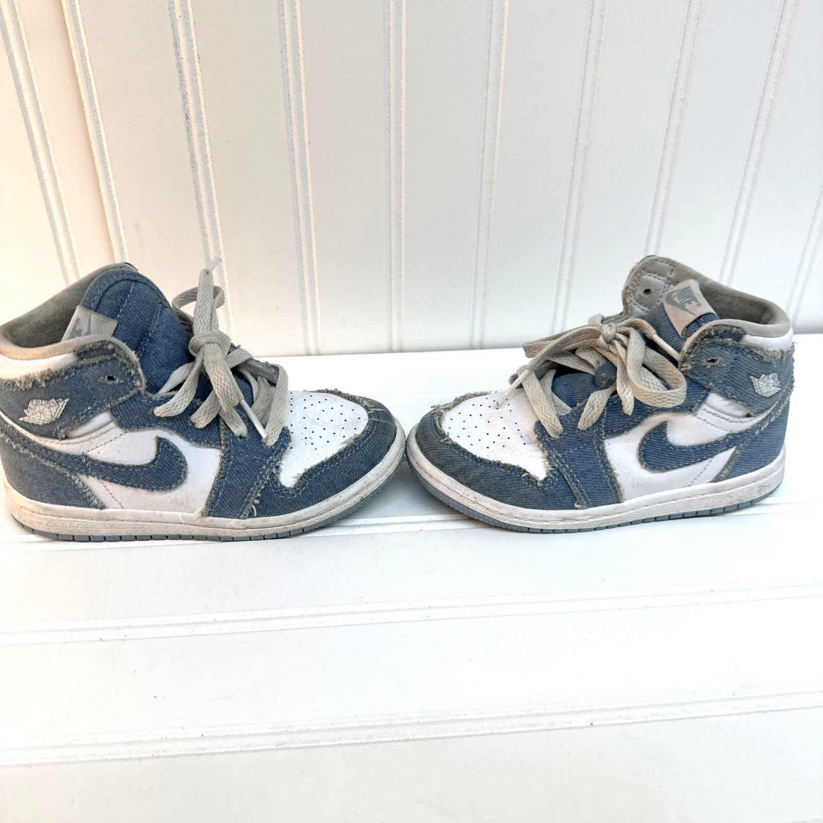 Nike Air Jordan 1 High OG Denim Toddler Shoes Blue White Size 9C CU0450-104