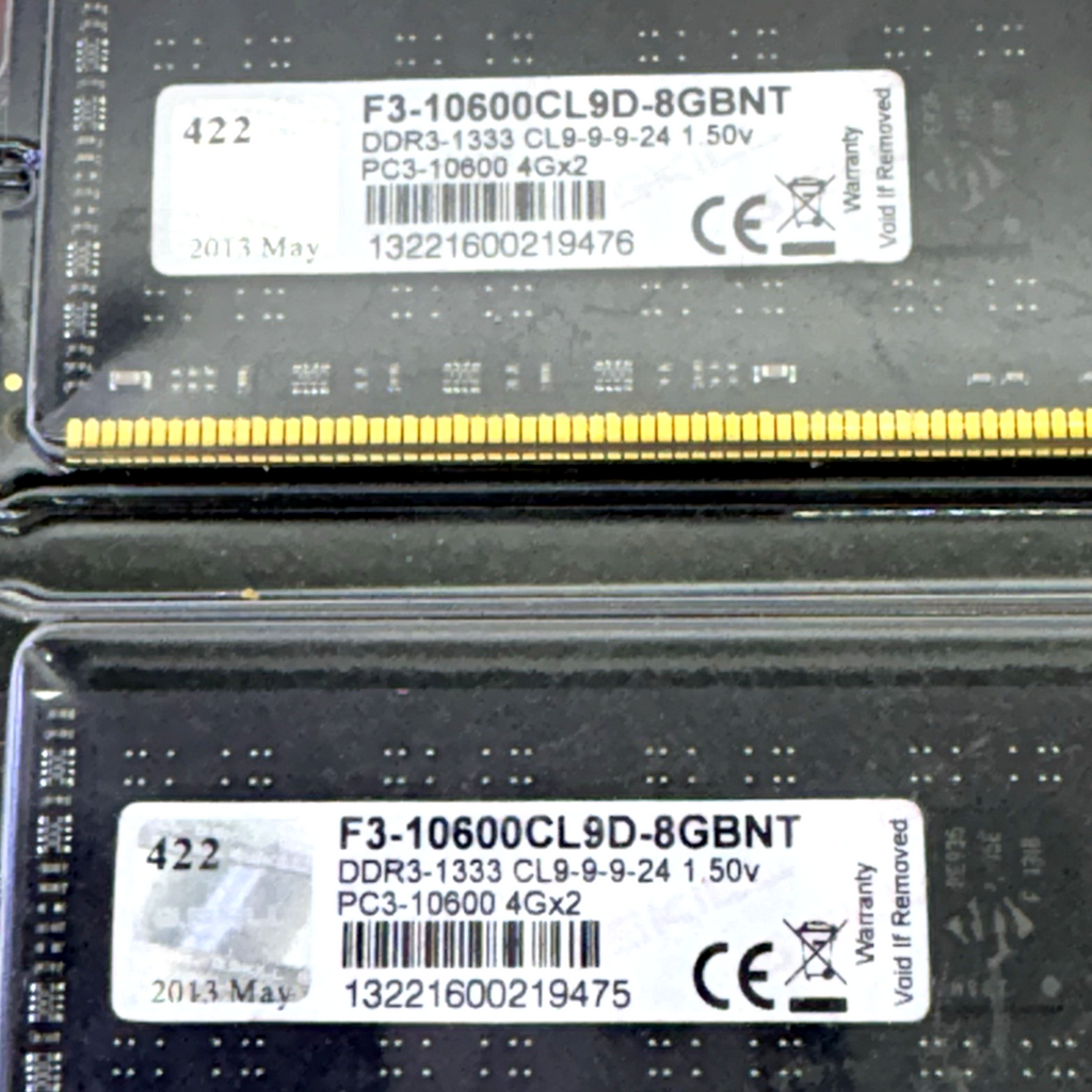 G.SKILL 8GB Kit (2x4GB) DDR3 1333MHz PC3-10600 Desktop RAM CL9 
