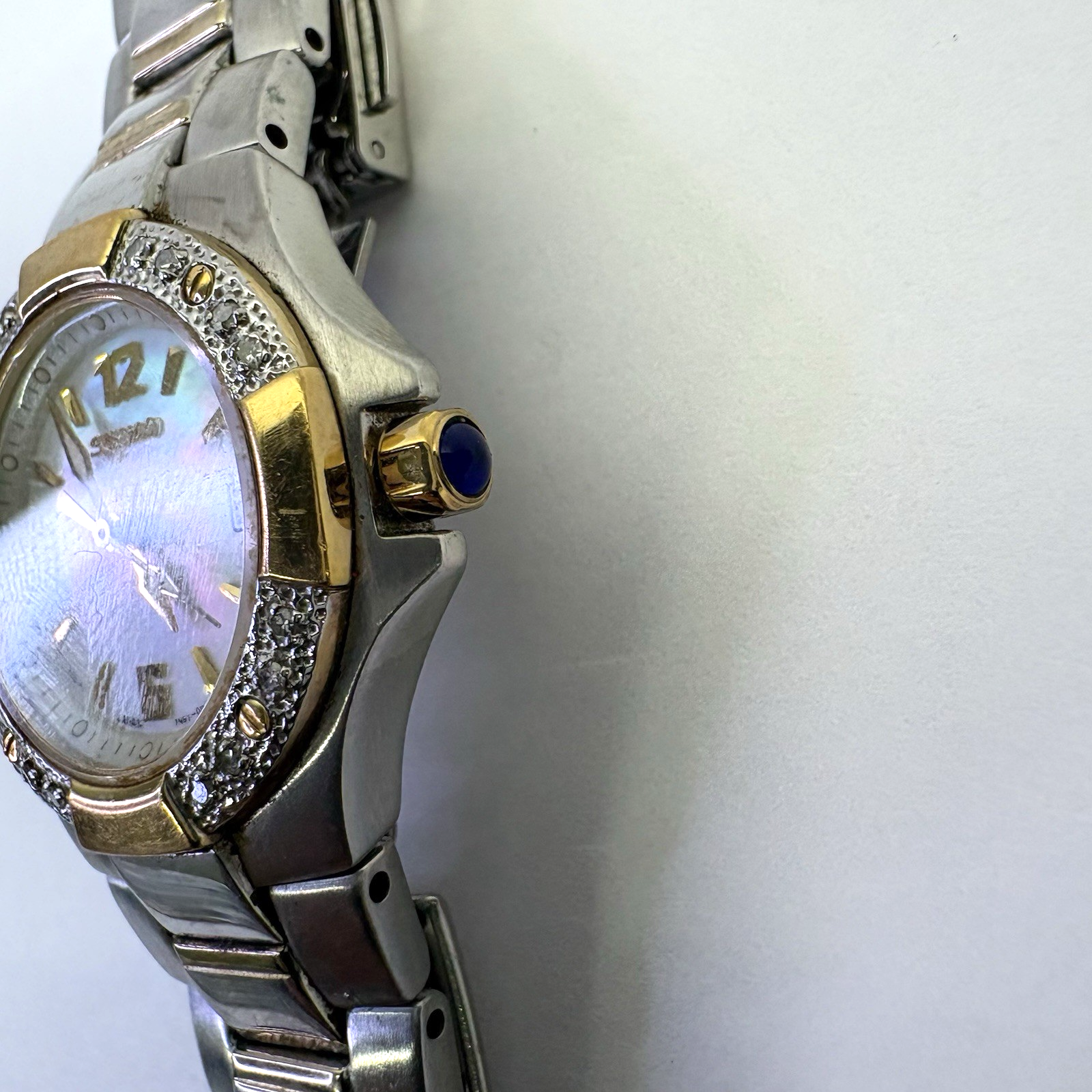 Seiko Coutura Diamond Bezel Women’s Watch 7N82-0BF0 MOP Dial AS-IS