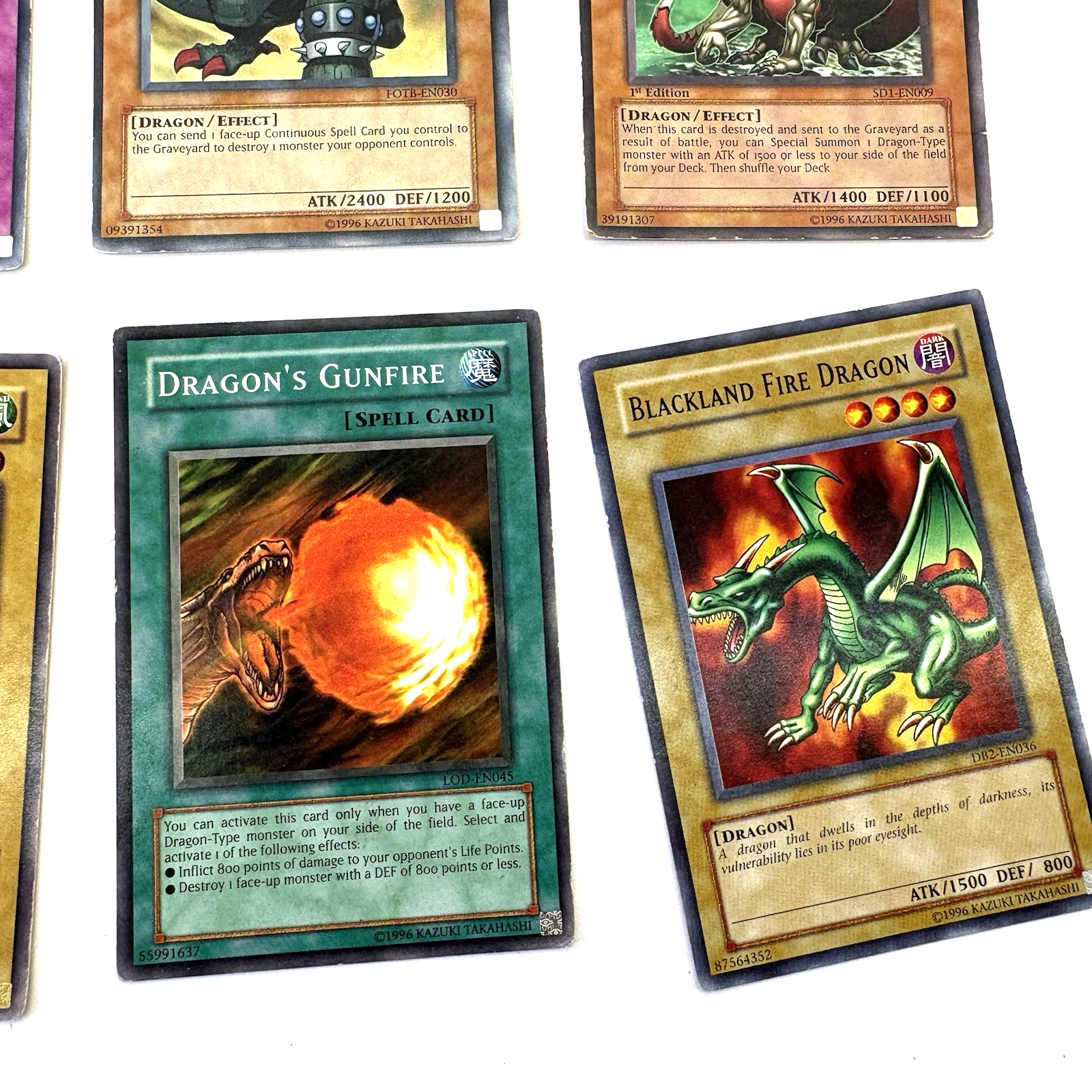 Lot Of  8 Yu-Gi-Oh Cards Golem Dragon , Winged Dragon ,Masked Dragon , Red-Eyes