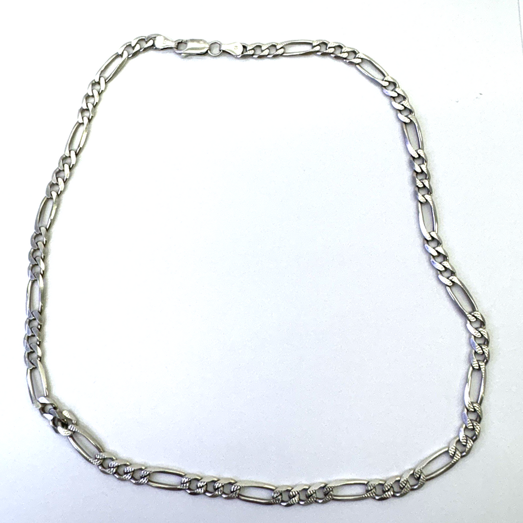 925 Italy Figaro Chain Necklace 16” Sterling Silver 4.9mm 13.78g Preowned