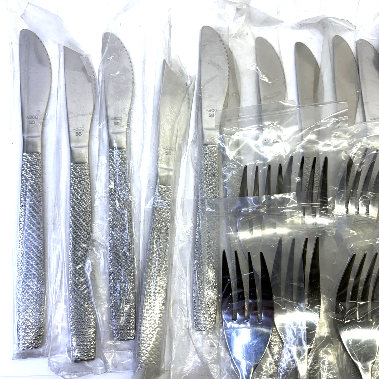 Vintage United Airlines ABC Stainless Flatware Set NOS 30 Pc Knife Fork Spoon