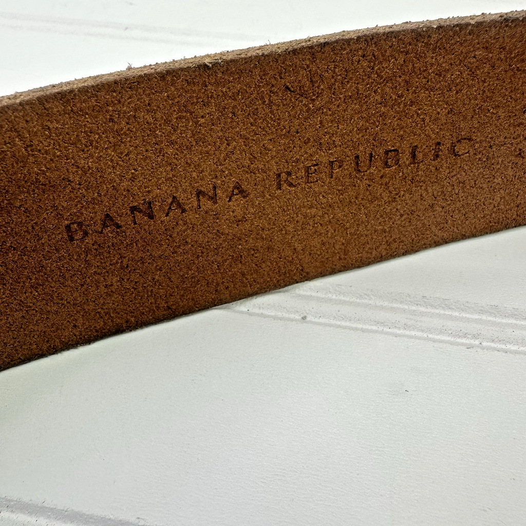 Rare Vintage Banana Republic Leather Hook Grommet Belt L Unisex - Made in Italy