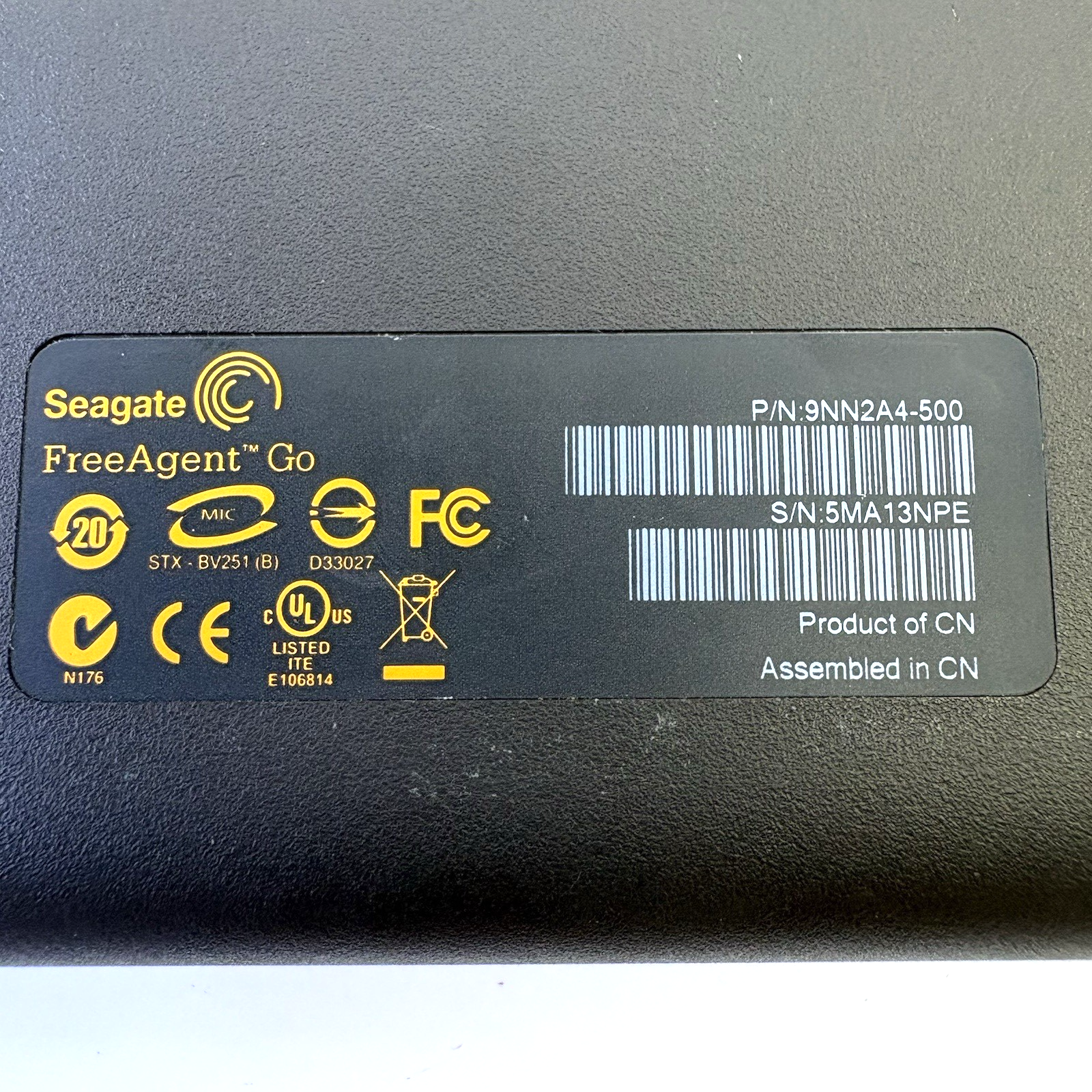 Portable Seagate FreeAgent Go 9NN2A4-500 160GB External Hard Drive 87Hr