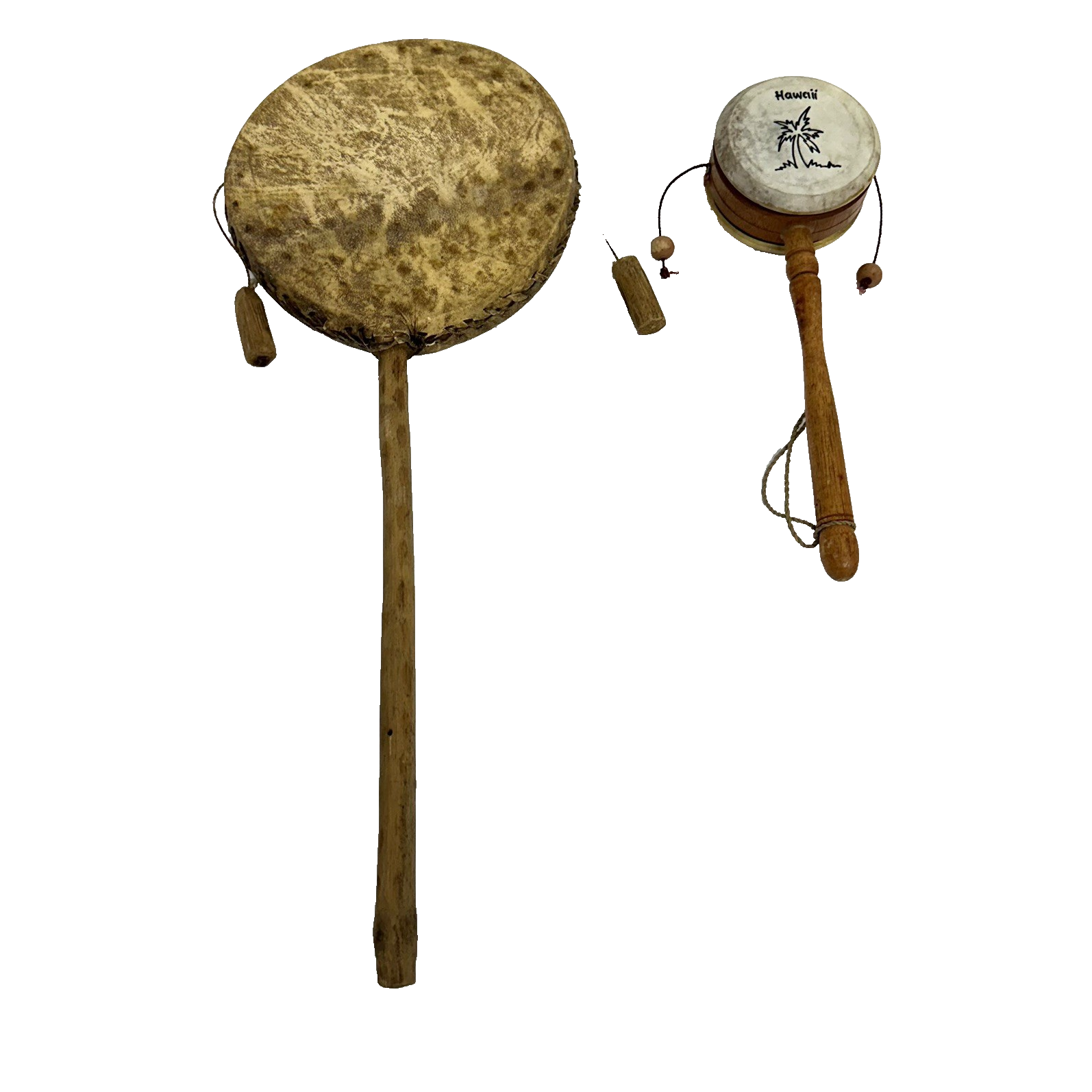 Primitive Den Den Drum Percussion Instrument Native American & Hawaii