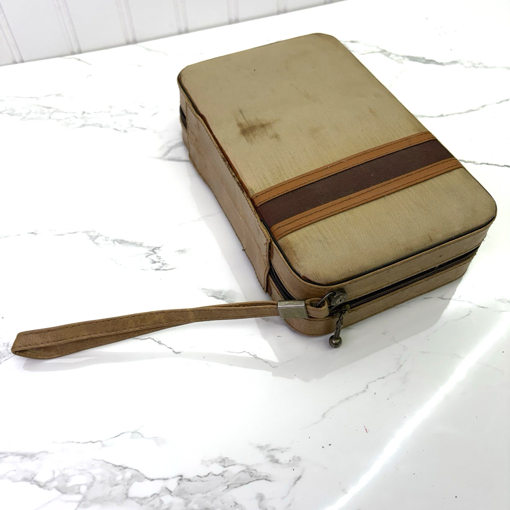 Vintage Travel Set of Dominos and Bridge Board and Cards in Handy Zipper Case