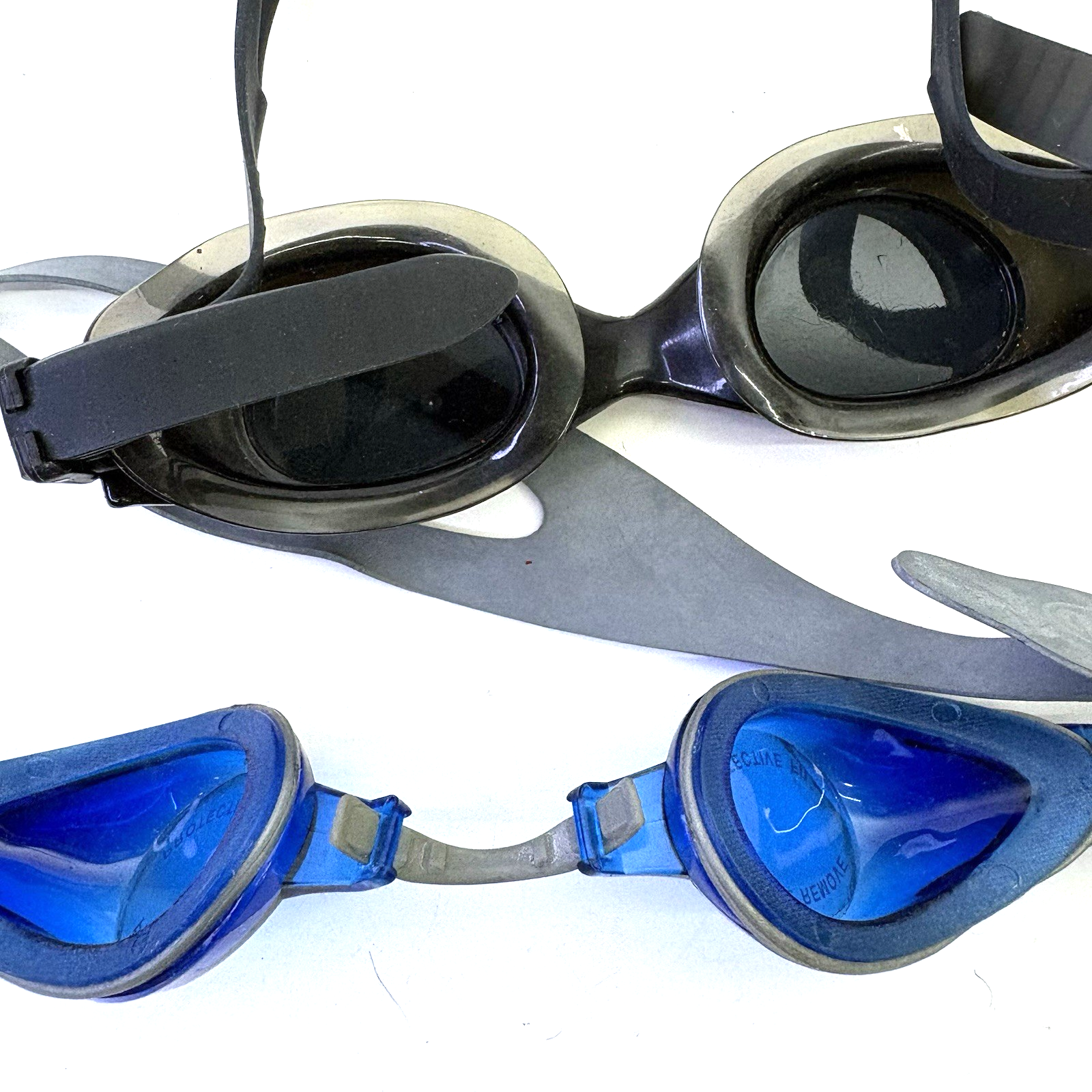 Speedo & Pro Player Swim Goggles Lot of 3 Adult Black Blue Fair Condition