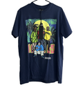 New AKOO Graphic T-Shirt Mens Size M Navy Blue Cousins SS Knit Mayblazer StreetW