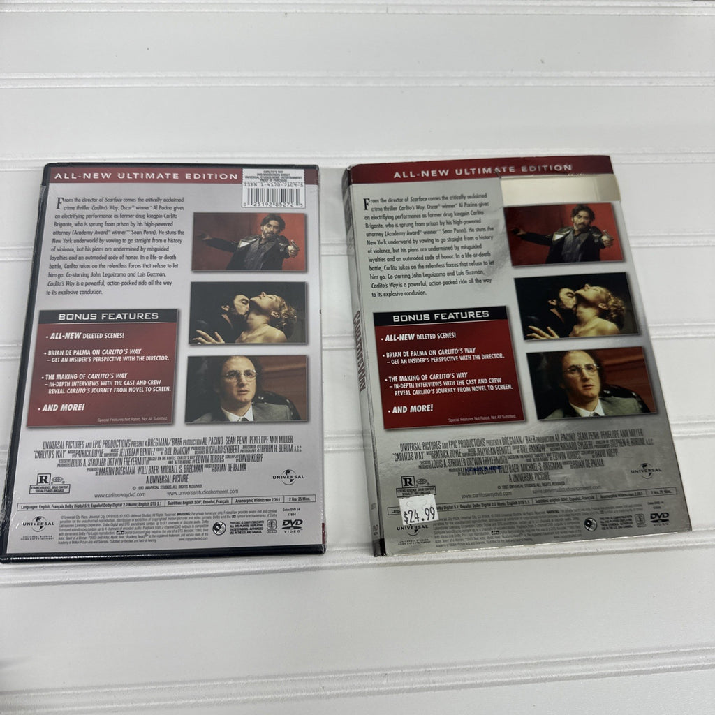 Scarface & Carlito’s Way DVD Lot Al Pacino Widescreen Used + New