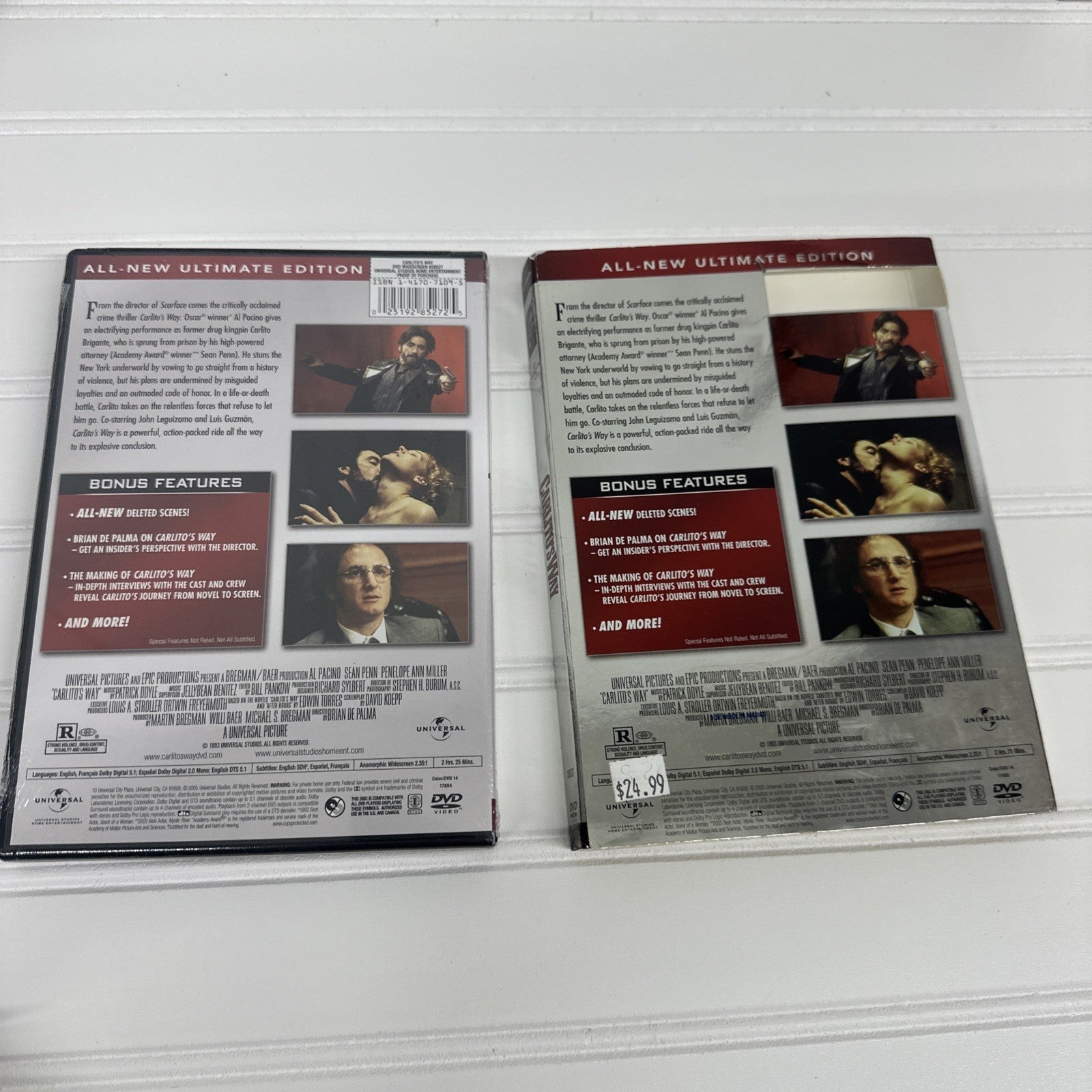 Scarface & Carlito’s Way DVD Lot Al Pacino Widescreen Used + New