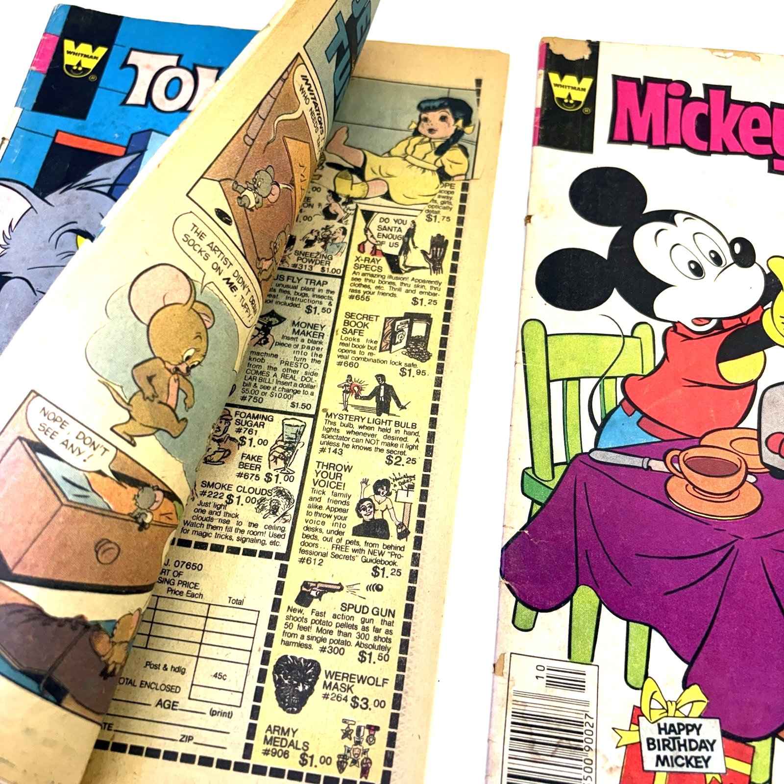 Vintage Disney & Tom and Jerry Comic Book Lot Mickey Mouse Poor Reader Copies