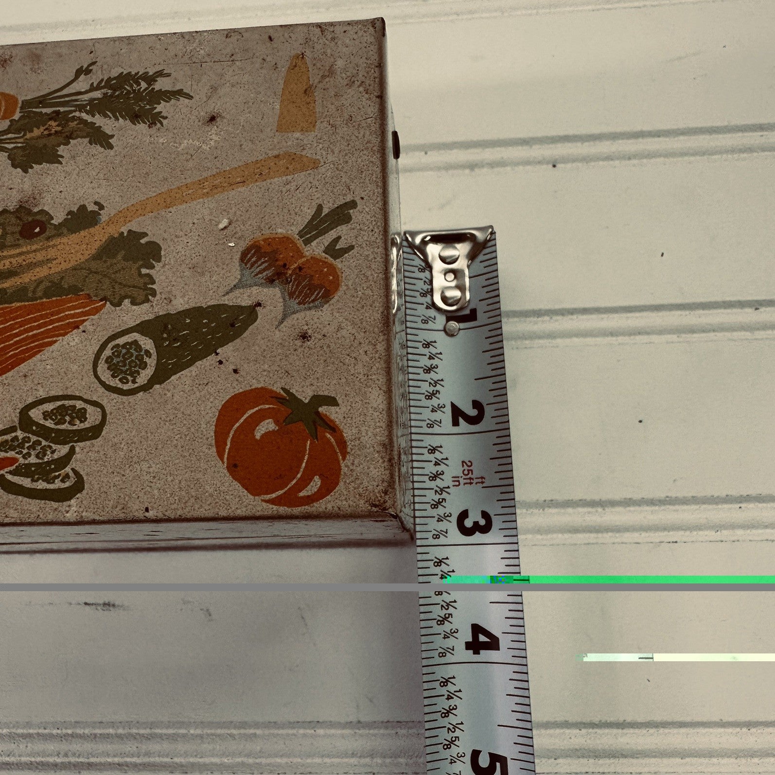 Lot 2 Vintage Tin Boxes Potpourri Press Recipe Tin & Christmas Scene Storage