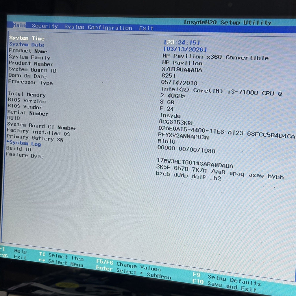 HP 15-BK 15-bk168cl 15T-BK100 15-bk163dx Motherboard Intel i3-7100U TOUCH + 8GB