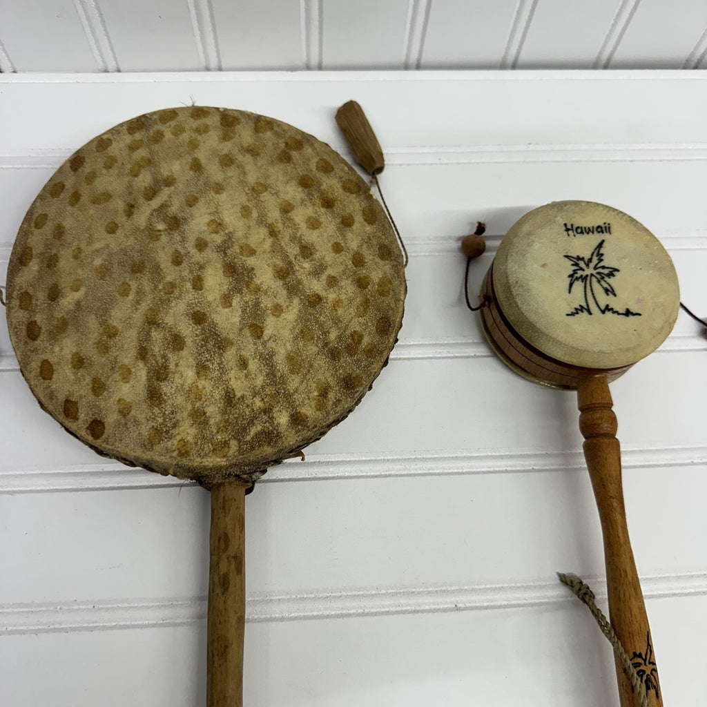 Primitive Den Den Drum Percussion Instrument Native American & Hawaii