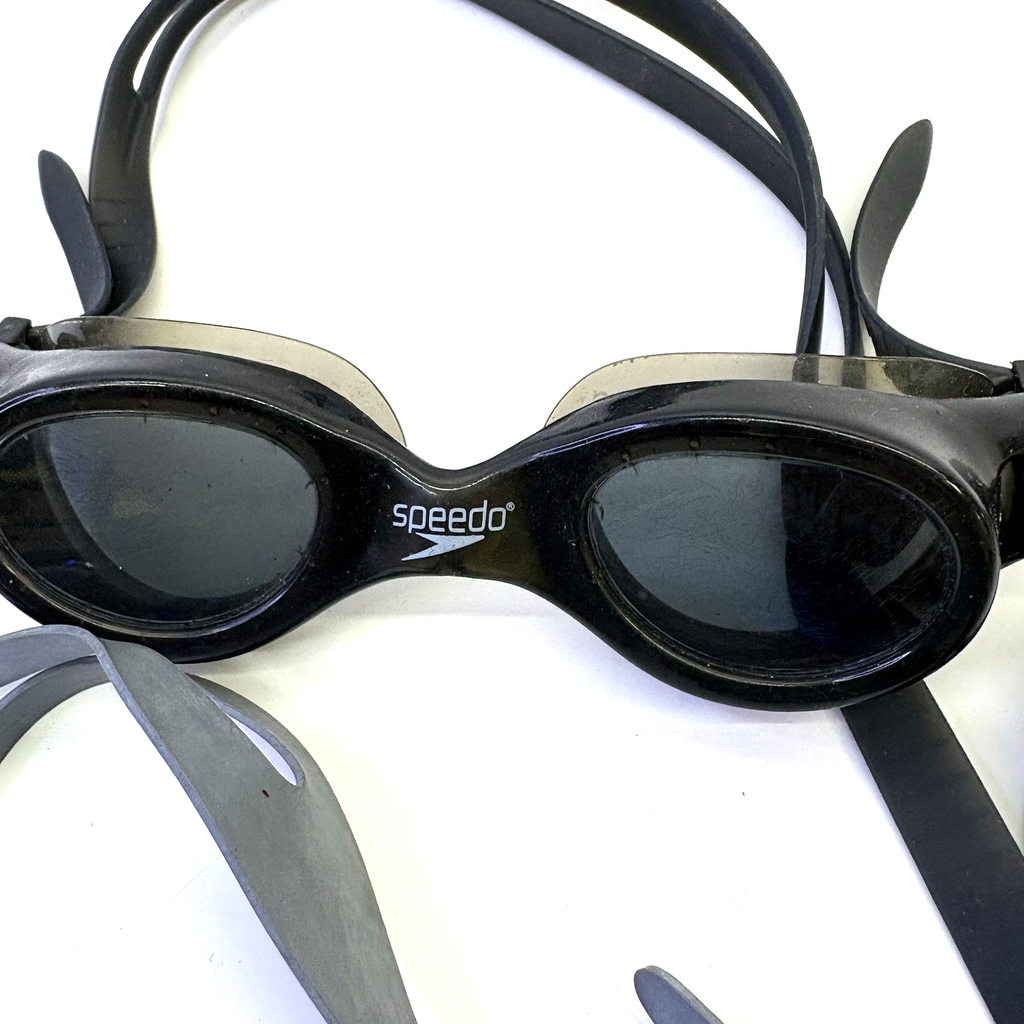 Speedo & Pro Player Swim Goggles Lot of 3 Adult Black Blue Fair Condition