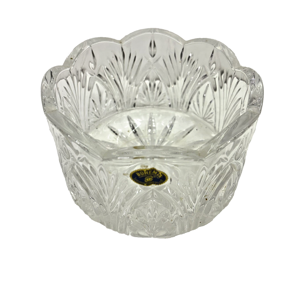 Bohemia Crystal Czech Republic Candy Bowl Gorgeous CUT LEAD CRYSTAL Over 24%