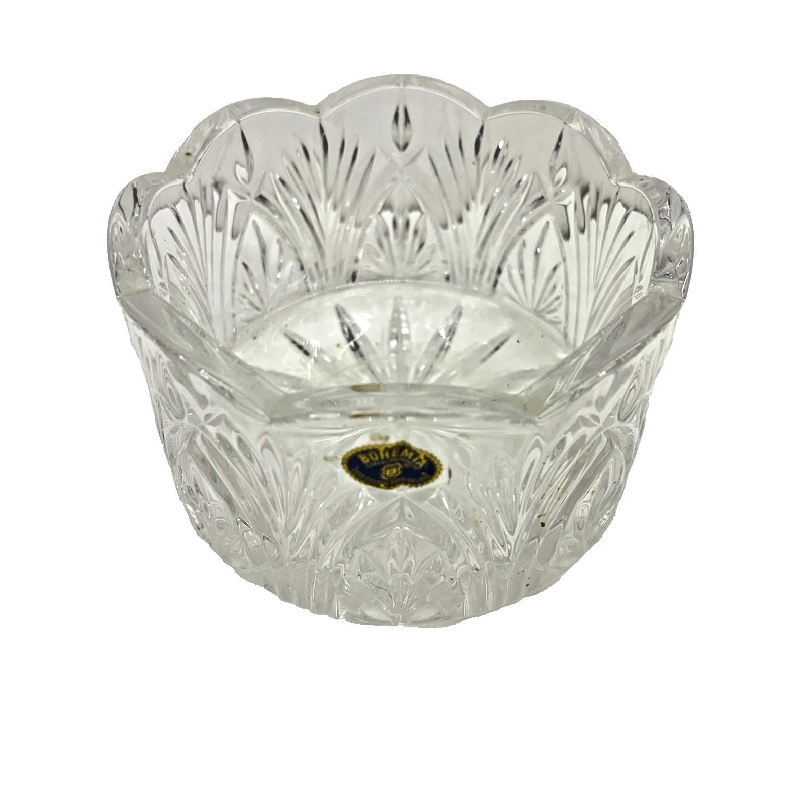 Bohemia Crystal Czech Republic Candy Bowl Gorgeous CUT LEAD CRYSTAL Over 24%