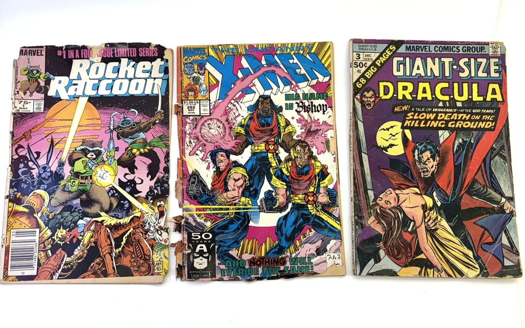 Marvel Comics Lot of 3 Rocket Raccoon X-Men Giant-Size Dracula Reader Copies