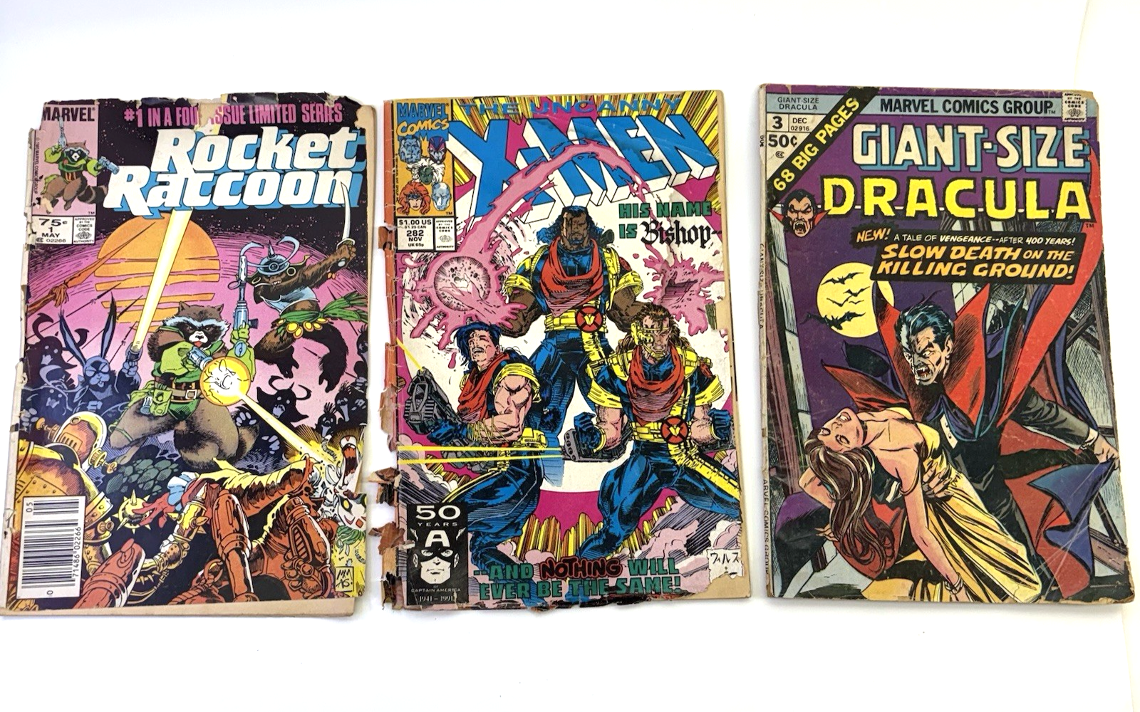Marvel Comics Lot of 3 Rocket Raccoon X-Men Giant-Size Dracula Reader Copies