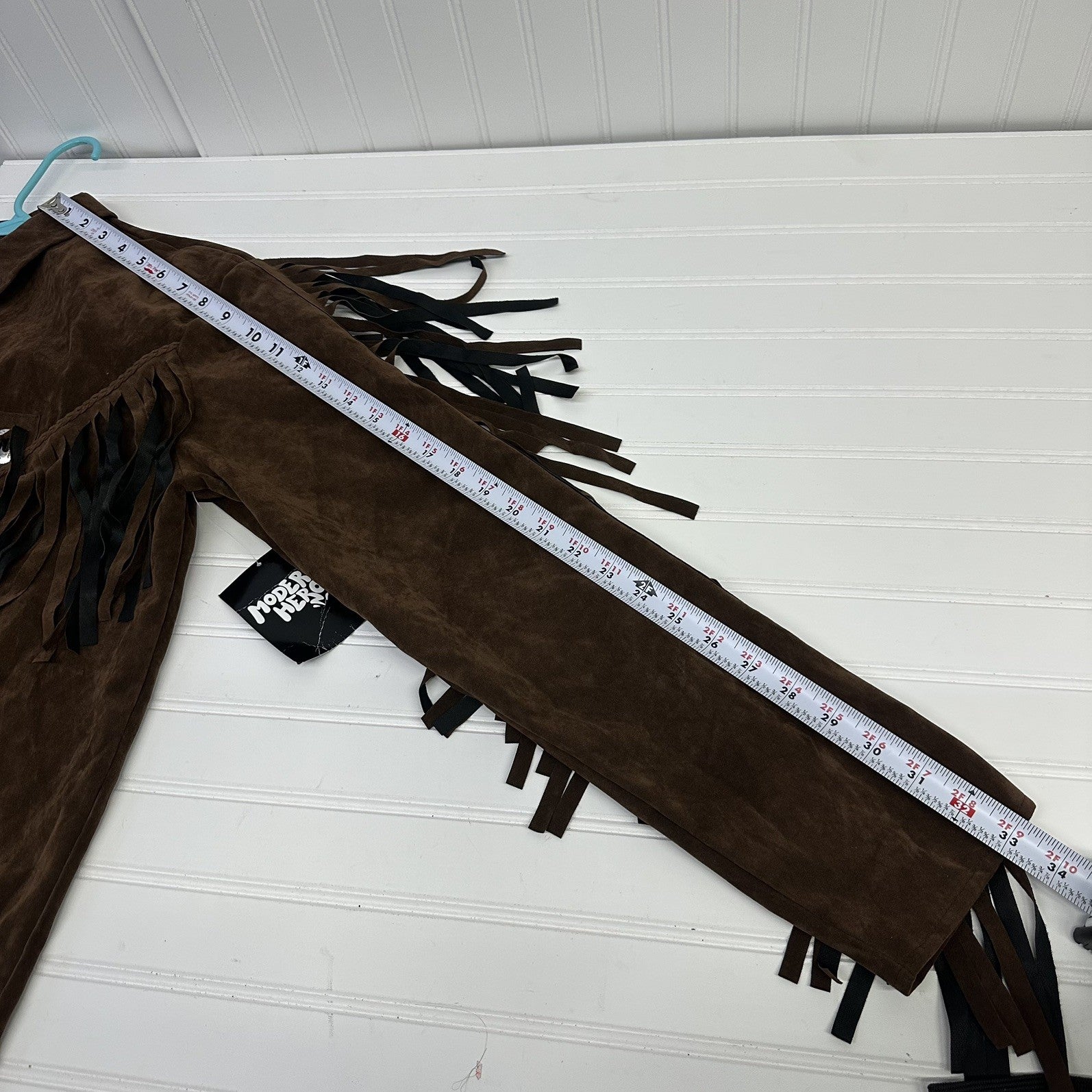 Modern Hero Fringe Western Jacket Brown Faux SuedeSize Adult Std M Cowboy Rodeo 