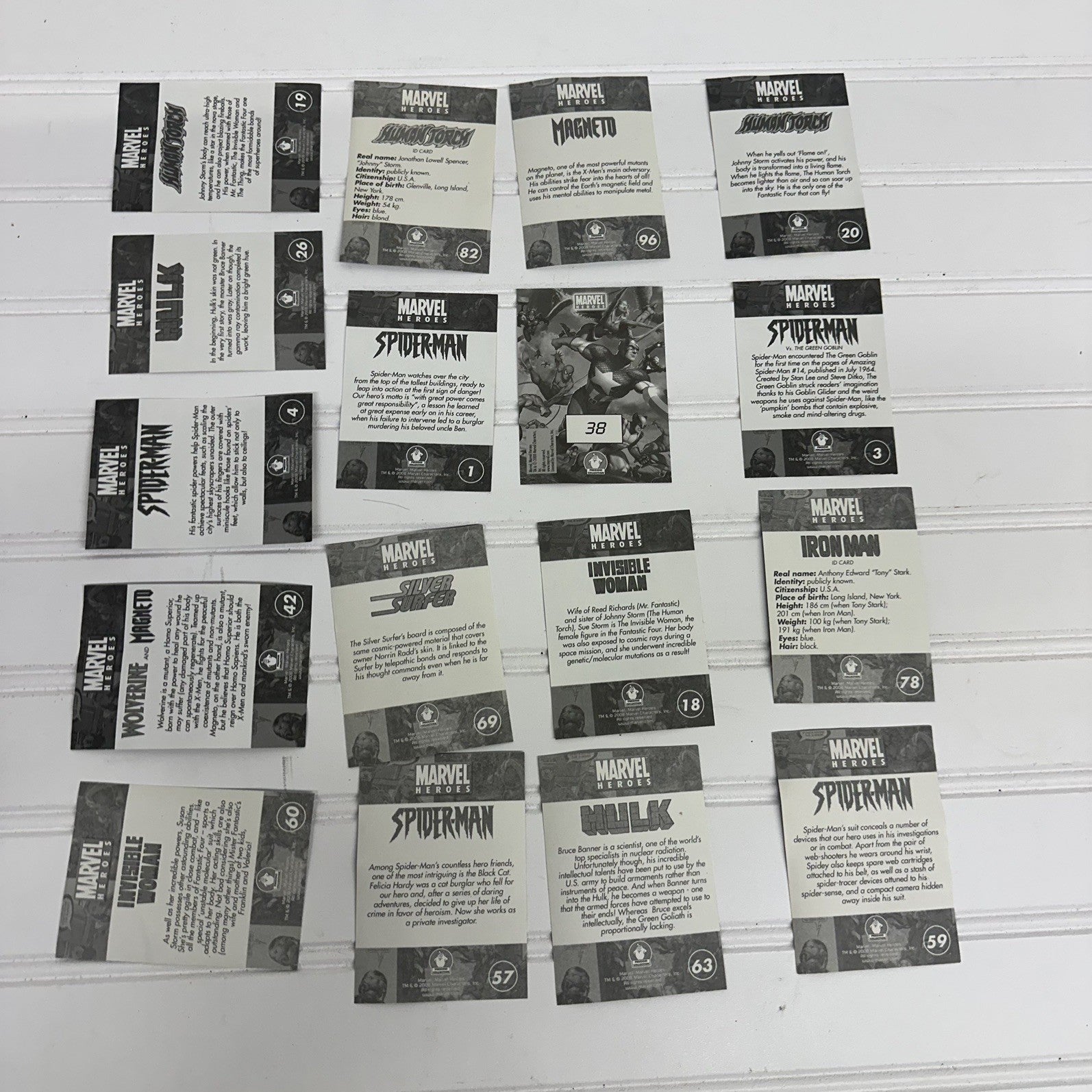 Lot of 17 Marvel Ultimate Heroes 2008 Sticker Cards Spider Man Hulk Human Torch 
