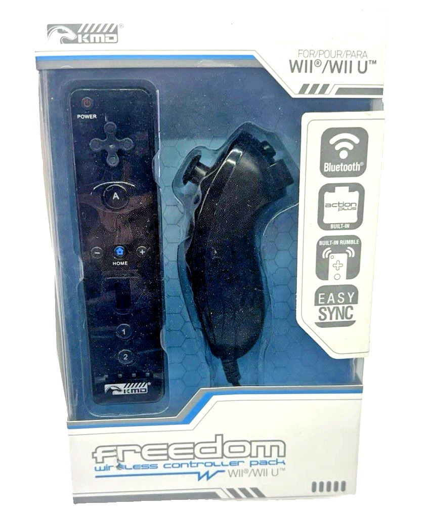 Wii/Wii U KMD Freedom Wireless Controller Pack - Black BRAND NEW SEALED