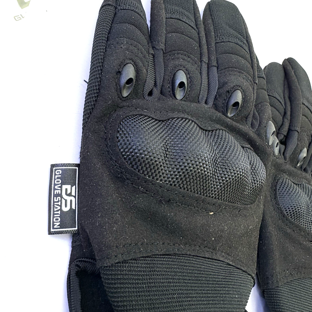 THE COMBAT HARD KNUCKLE TACTICAL SWAT POLICE SECURITY MILITARY GLOVE - BLACK
