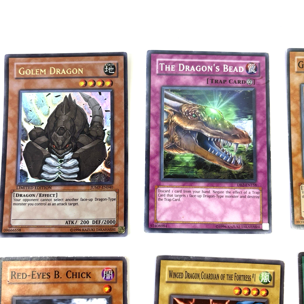 Lot Of  8 Yu-Gi-Oh Cards Golem Dragon , Winged Dragon ,Masked Dragon , Red-Eyes