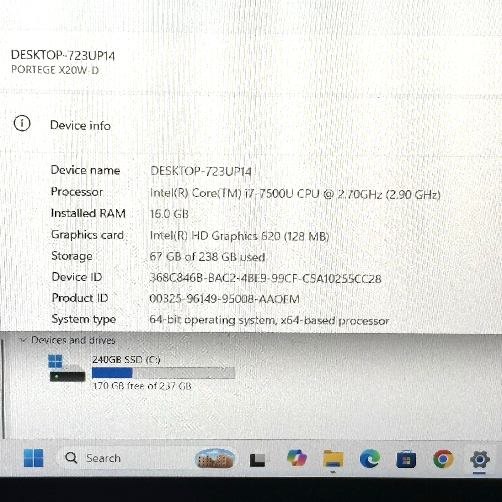 Toshiba Portege X20W-D i7-7500U 16GB 256GB M.2 SSD 12.5" Touch READ