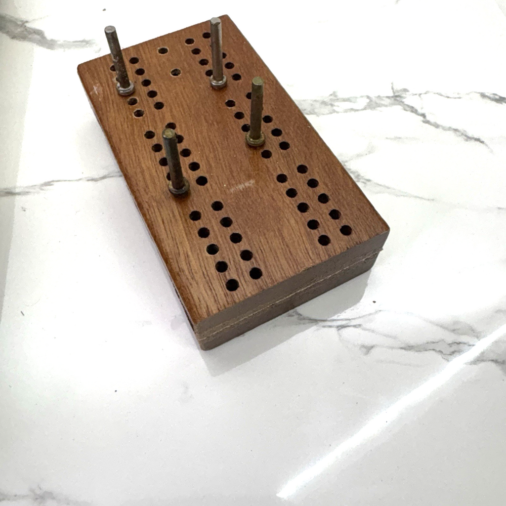 Vintage Travel Set of Dominos and Bridge Board and Cards in Handy Zipper Case