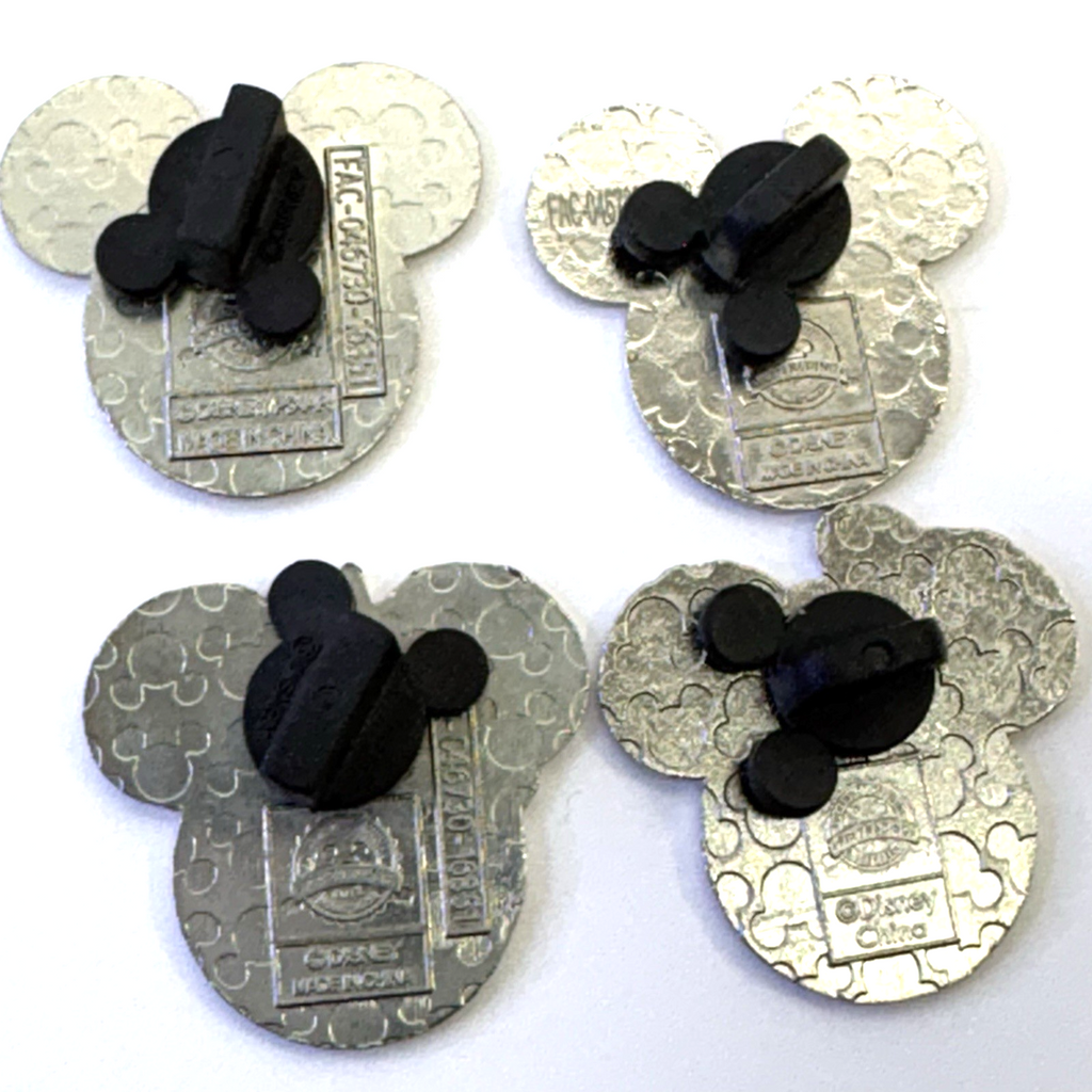 Disney Mickey Mouse Icon Mystery Pin Lot of 4 w/ Original Rubber Backs