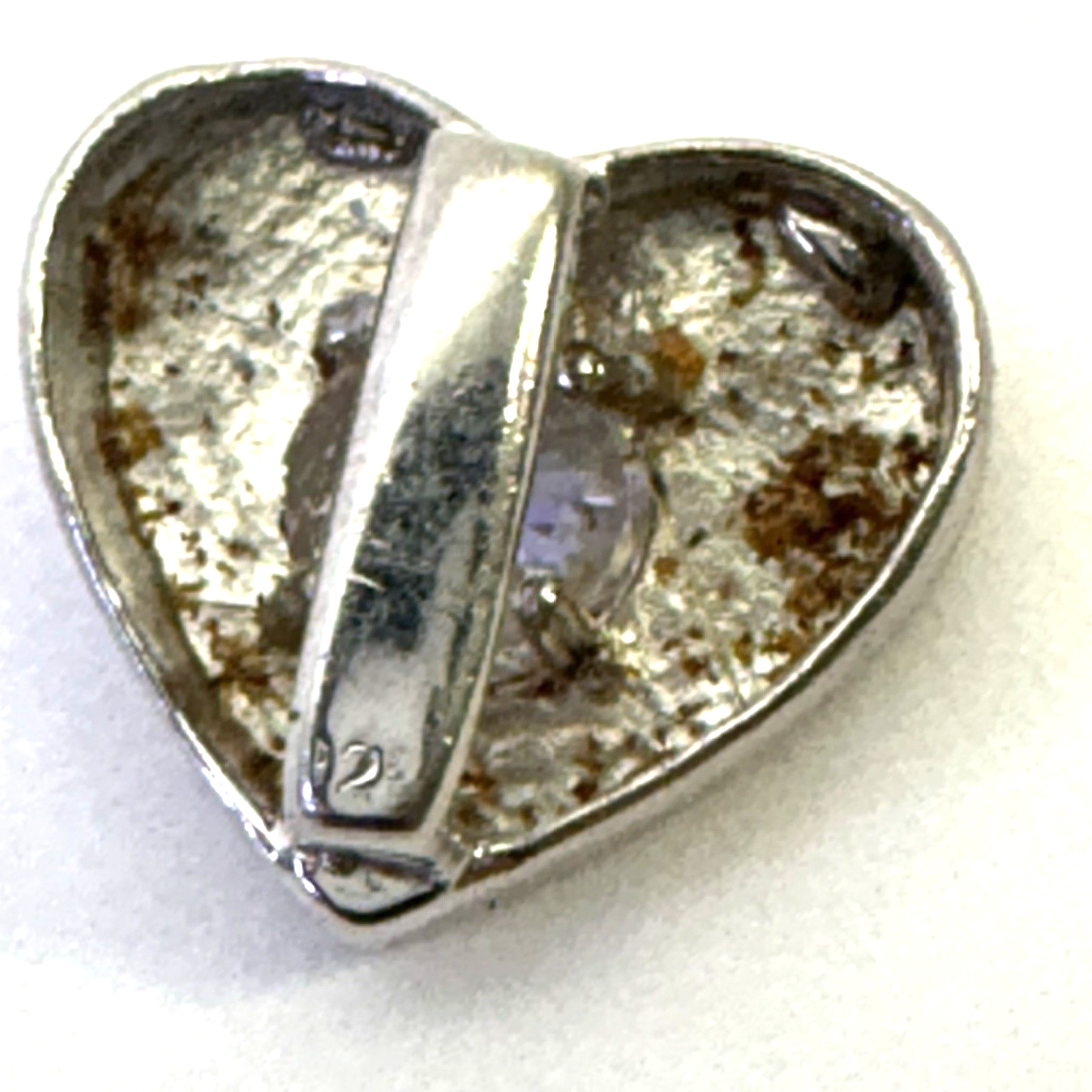925 Sterling Silver Charm Pendant Lot Heart Blue CZ Girl Figure 3pc 7.36g Vintag