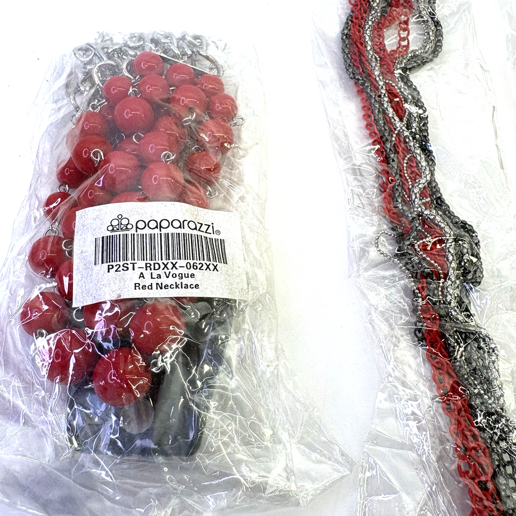5 New Paparazzi Necklace and Earring Set Sealed Tagged Fashion Jewelry Red Pink
